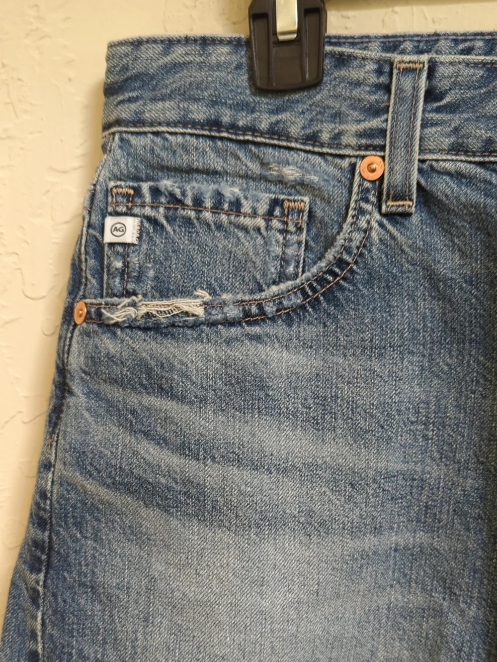 AG Jeans Myth Clove High-Rise Baggy Fit Button Fly Cut Off Shorts Size 25